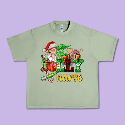 Jolly Nurse With Christmas Element Urban Heavy Tee Designed By Adodesignshop