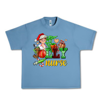 Pebble Blue jolly nurse with Christmas element Urban Heavy Tee - AdoDesignShop