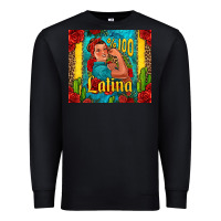 Black hundred percent latina strong woman Premium Sweatshirt - Jasminsmagicworld