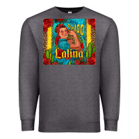 Charcoal Heather hundred percent latina strong woman Premium Sweatshirt - Jasminsmagicworld