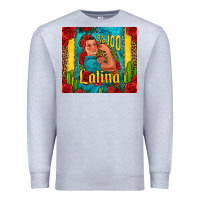 Heather Grey hundred percent latina strong woman Premium Sweatshirt - Jasminsmagicworld