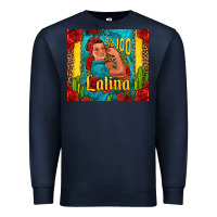 Navy hundred percent latina strong woman Premium Sweatshirt - Jasminsmagicworld