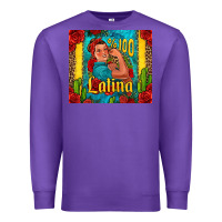 Purple hundred percent latina strong woman Premium Sweatshirt - Jasminsmagicworld