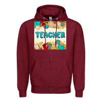 Burgundy teacher Zipper Hoodie - MaliasSmallBusiness