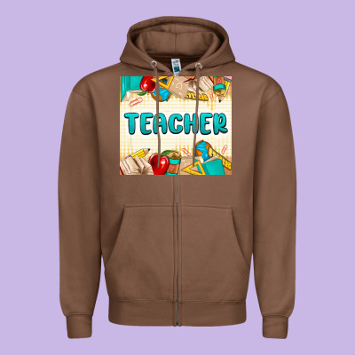 Teacher Zipper Hoodie Designed By Maliassmallbusiness