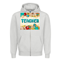 Dove Grey teacher Zipper Hoodie - MaliasSmallBusiness