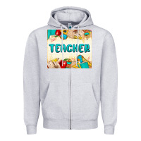 Heather Grey teacher Zipper Hoodie - MaliasSmallBusiness