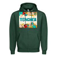 Sports Green teacher Zipper Hoodie - MaliasSmallBusiness