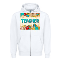 White teacher Zipper Hoodie - MaliasSmallBusiness