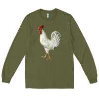 Army Green Leghorn Rooster Long Sleeve Tee - LillyAllenDesigns