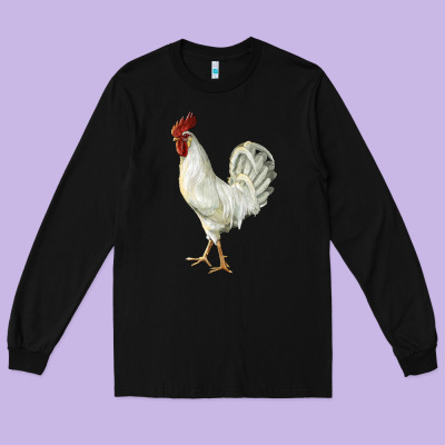 Leghorn Rooster Long Sleeve Tee Designed By Lillyallendesigns