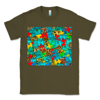 Army Green autism awareness puzzle Classic Tee - BarkalooDesign