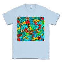 Dusty Blue autism awareness puzzle Classic Tee - BarkalooDesign