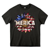 Asphalt merica with sunflower Heavy Core Tee - texasbilliewilder