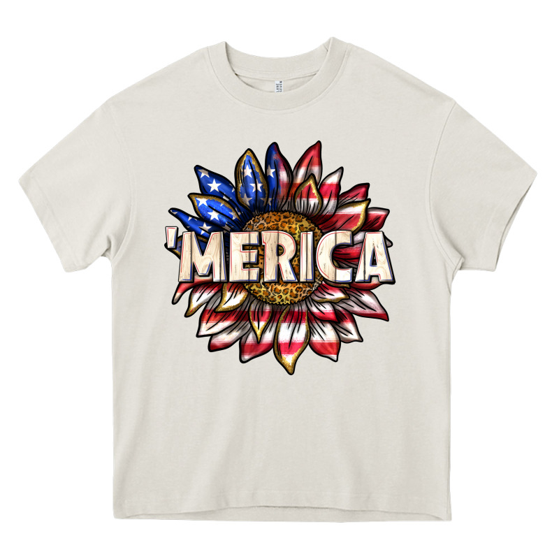 Merica With Sunflower Heavy Core Tee by texasbilliewilder | Teevron