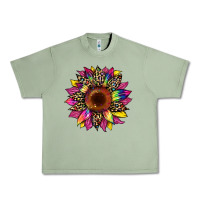 Oil Green tie dye leopard sunflower Urban Heavy Tee - Artiststas