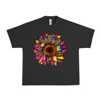 Pigment Black tie dye leopard sunflower Urban Heavy Tee - Artiststas