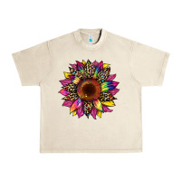 Sandshell tie dye leopard sunflower Urban Heavy Tee - Artiststas