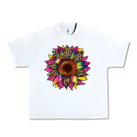 White tie dye leopard sunflower Urban Heavy Tee - Artiststas