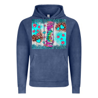 Vintage Denim mommy leopard turquoise Vintage Hoodie - JahusDesignShop