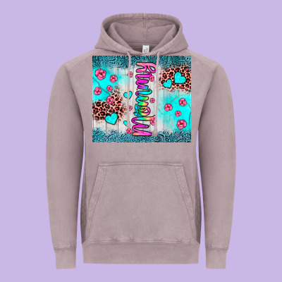 Mommy Leopard Turquoise Vintage Hoodie Designed By Jahusdesignshop
