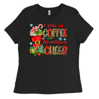 Black i run on coffee and christmas cheer Ladies Tee - Zillion Design Studio