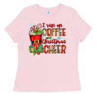 Bubblegum Pink i run on coffee and christmas cheer Ladies Tee - Zillion Design Studio