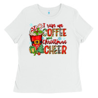 White i run on coffee and christmas cheer Ladies Tee - Zillion Design Studio
