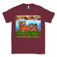 Burgundy holiday and santa. claus Classic Tee - AdoDesignShop