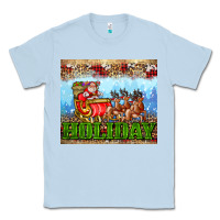 Dusty Blue holiday and santa. claus Classic Tee - AdoDesignShop