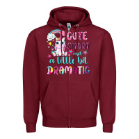 Burgundy cute smart and a little bit dramatic with unicorn Zipper Hoodie - NancyCooperArtShop