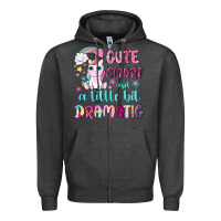 Charcoal Heather cute smart and a little bit dramatic with unicorn Zipper Hoodie - NancyCooperArtShop
