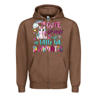 Chestnut cute smart and a little bit dramatic with unicorn Zipper Hoodie - NancyCooperArtShop