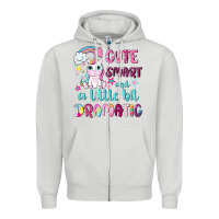 Dove Grey cute smart and a little bit dramatic with unicorn Zipper Hoodie - NancyCooperArtShop