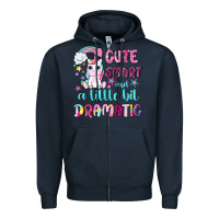 Navy cute smart and a little bit dramatic with unicorn Zipper Hoodie - NancyCooperArtShop