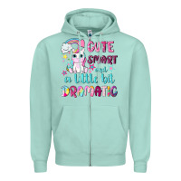 Seafoam cute smart and a little bit dramatic with unicorn Zipper Hoodie - NancyCooperArtShop
