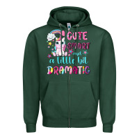 Sports Green cute smart and a little bit dramatic with unicorn Zipper Hoodie - NancyCooperArtShop