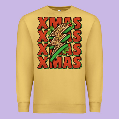 Xmas Lightning Bolt Premium Sweatshirt Designed By Jasminsmagicworld