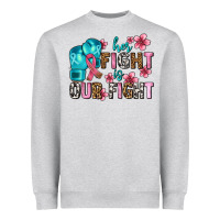 Heather Grey her fighting is our fight Heavyweight Sweatshirt - AdoDesignShop