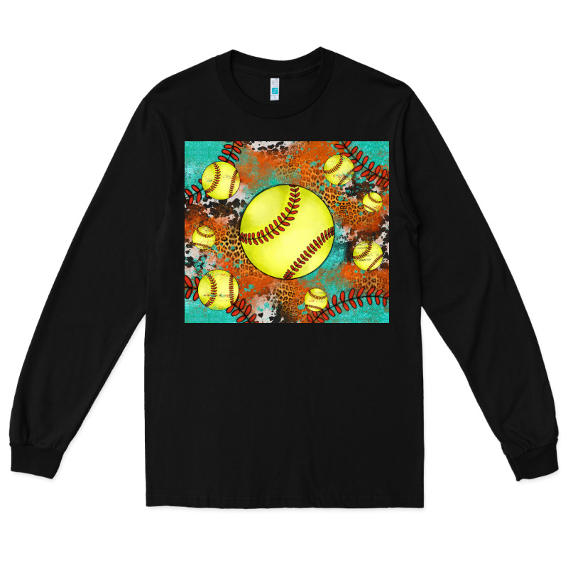 Softball Cowhide Turquoise Glitter Tumbler Long Sleeve Tee by Jasminsmagicworld | Teevron