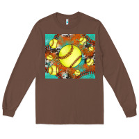 Chestnut softball cowhide turquoise glitter tumbler Long Sleeve Tee - Jasminsmagicworld