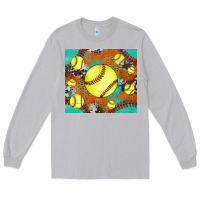 Moon Dust softball cowhide turquoise glitter tumbler Long Sleeve Tee - Jasminsmagicworld