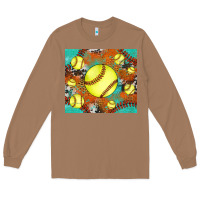 Toasted Coconut softball cowhide turquoise glitter tumbler Long Sleeve Tee - Jasminsmagicworld