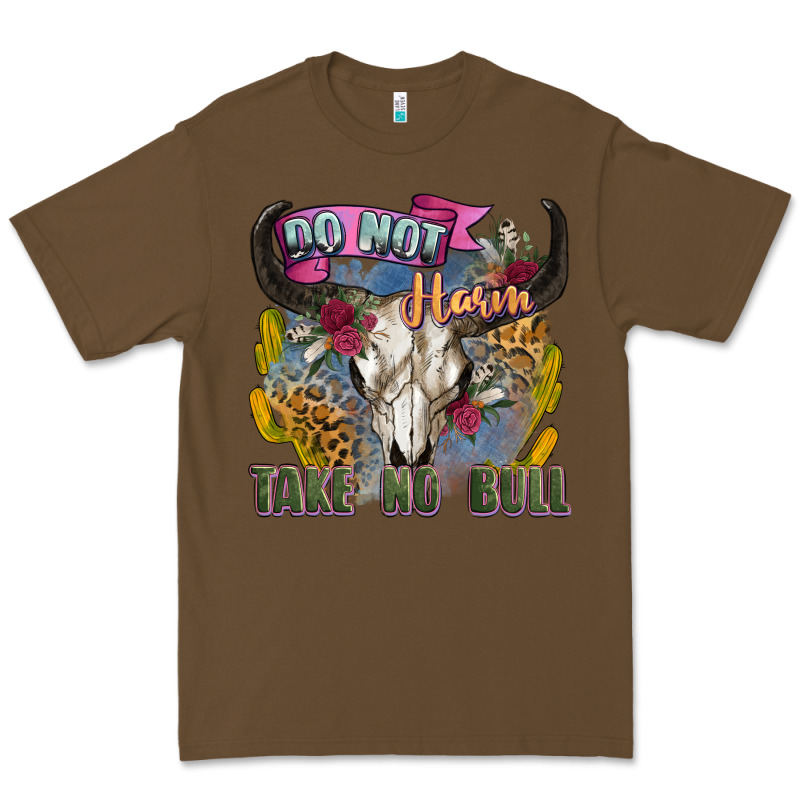 Do Not Harm Take No Bull Cow Skull Premium Tee by Zillion Design Studio | Teevron