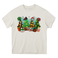 Cream christmas trees with football Heavy Core Tee - Zillion Design Studio
