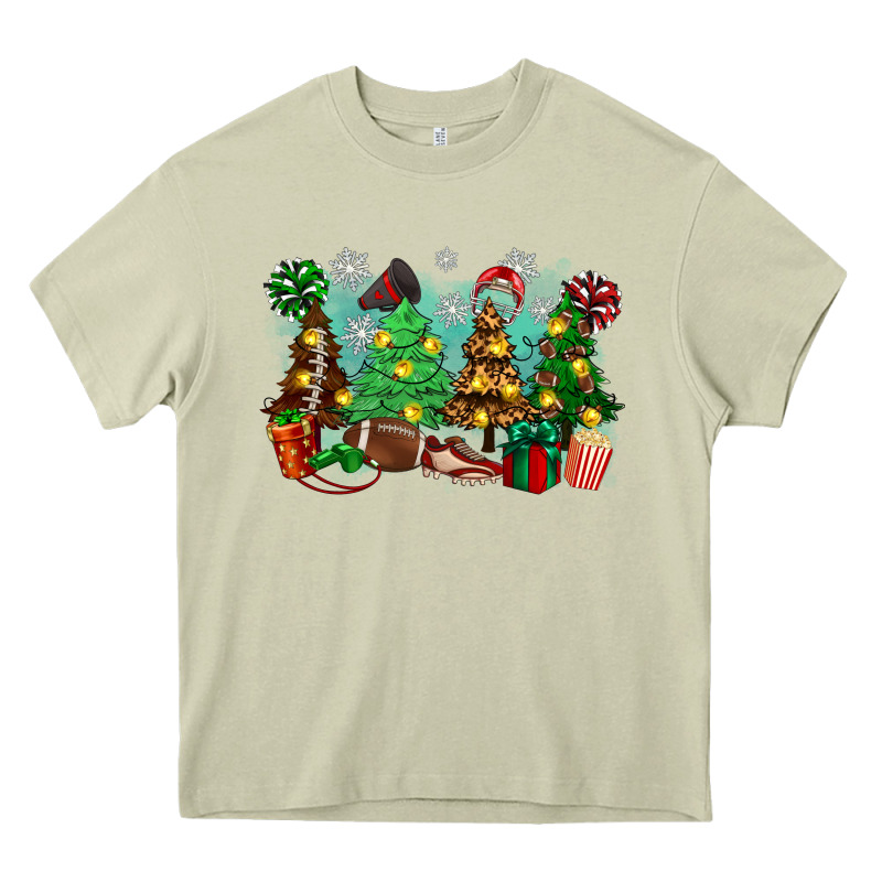 Christmas Trees With Football Heavy Core Tee by Zillion Design Studio | Teevron