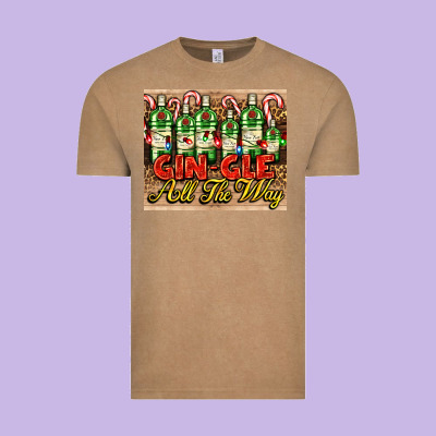 Gin Gle Christmas Gin Bottles Vintage Tee Designed By Adodesignshop