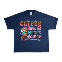 Navy coffee gives me nurse power Urban Heavy Tee - AdoDesignShop