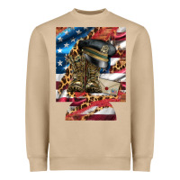 Mushroom usa flag and leopard with boots 12 oz regular can cooler Heavyweight Sweatshirt - Artiststas