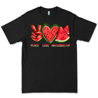 Black peace love watermelon Premium Tee - texasbilliewilder
